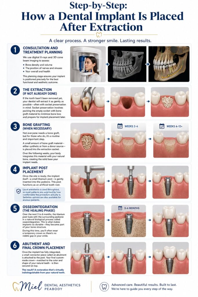 How a Dental Implant Is Placed After Extraction